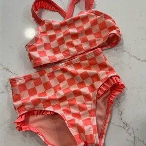 Kids Swimwear Set in Checkered Pattern